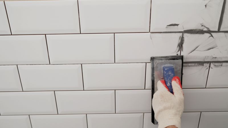 Close-up of Tiling Work